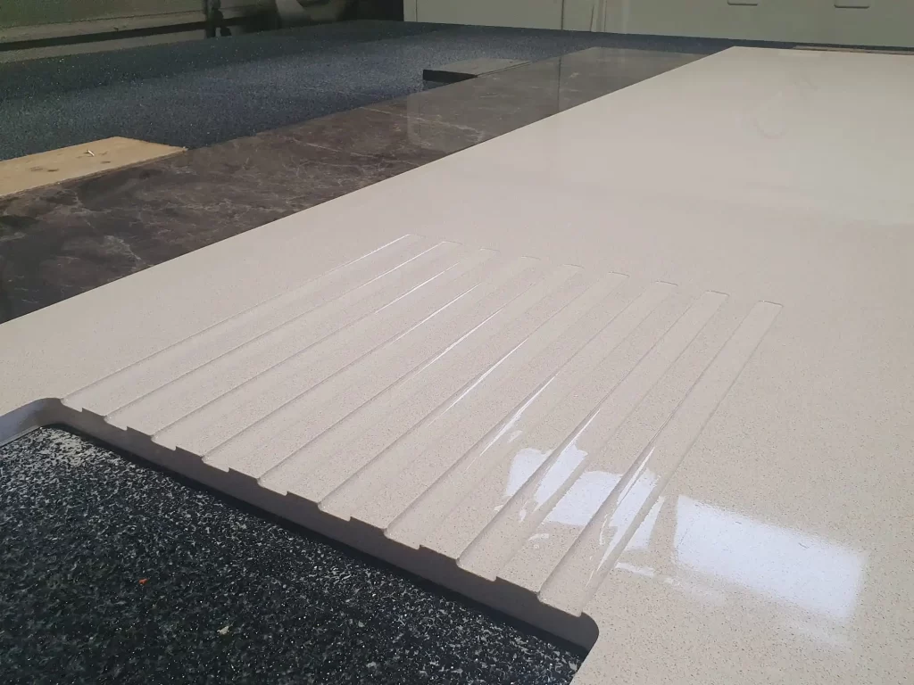 Lastre de quartz prelucrare blat cu canale e scurgere