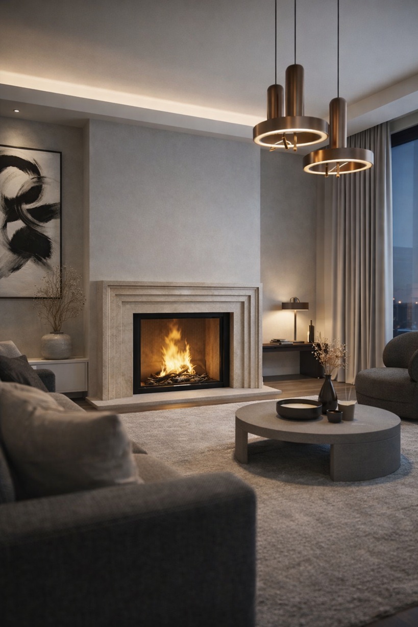 Ancadrament șemineu piatră naturală