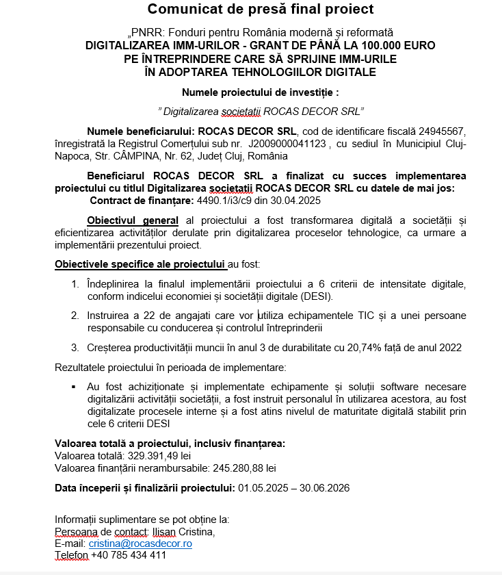 Comunicat de presa