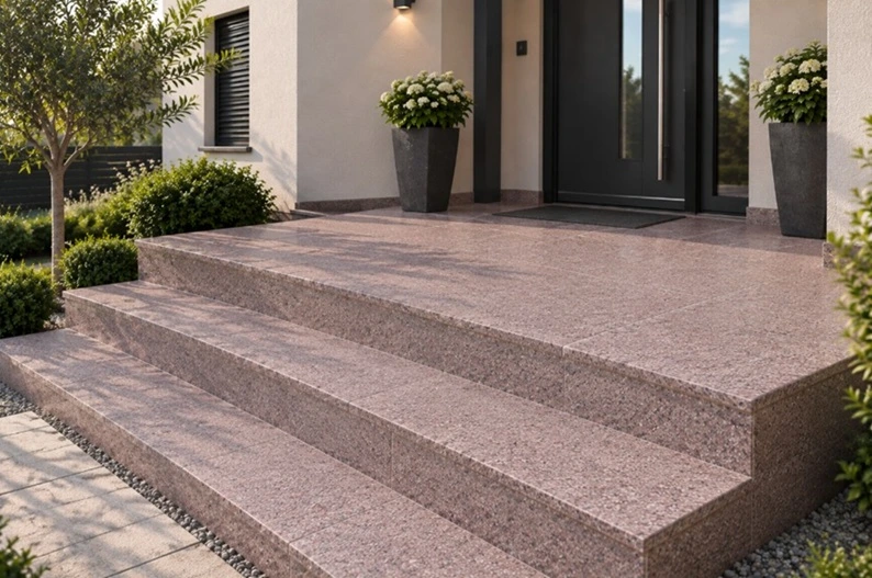 Granit Fiamat pentru scari exterior
